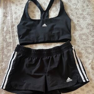Adidas Black Athletic Set with White Accents